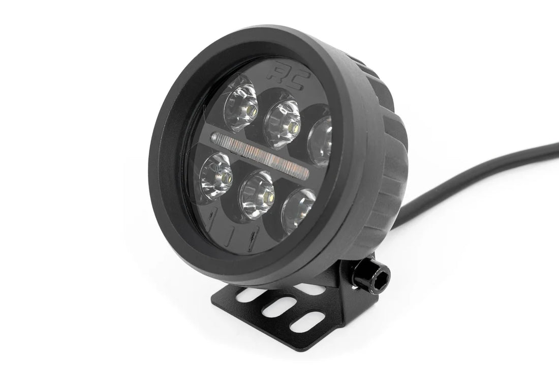 Rough Country Black Series Round LED Light Pair | 3.5 Inch | Amber DRL 70900 - Side View