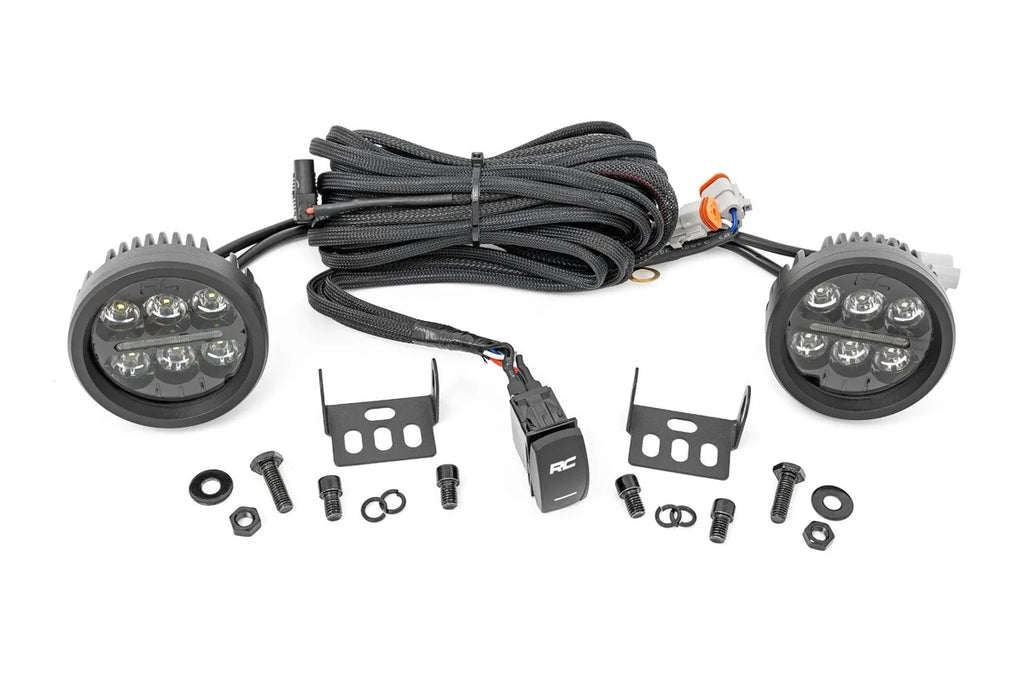 Rough Country Black Series Round LED Light Pair | 3.5 Inch | Amber DRL 70900A - Main Product View