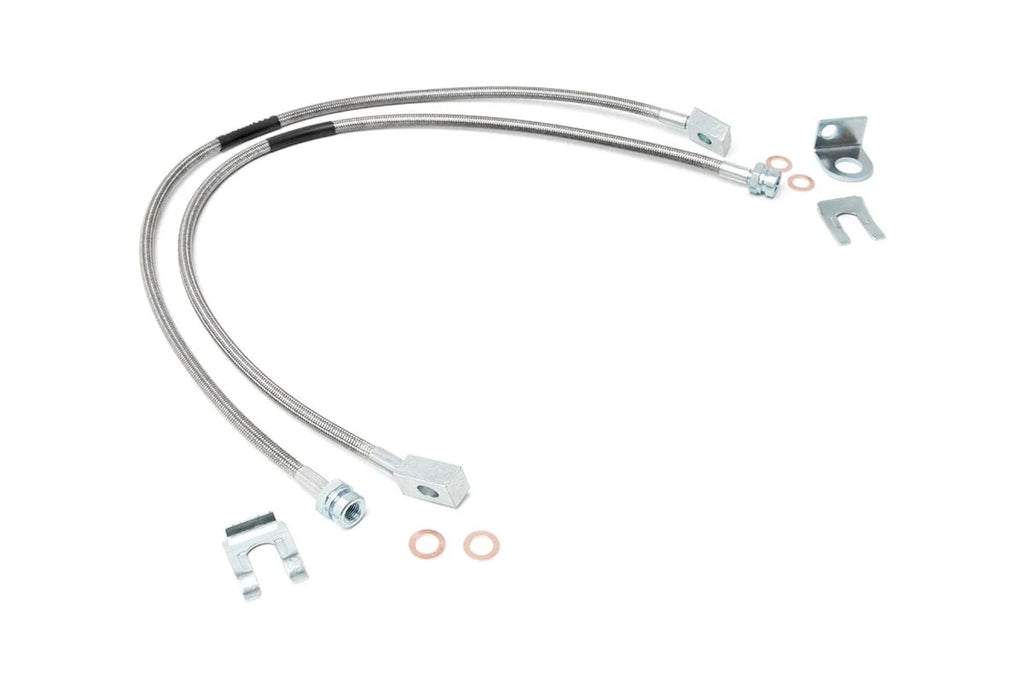Rough Country Brake Lines | Stainless | FR | 4-6" Lift | Jeep Cherokee XJ/Wrangler TJ/Wrangler Unlimited 89702