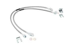 Rough Country Brake Lines | Stainless | FR | 4-6" Lift | Jeep Cherokee XJ/Wrangler TJ/Wrangler Unlimited 89702