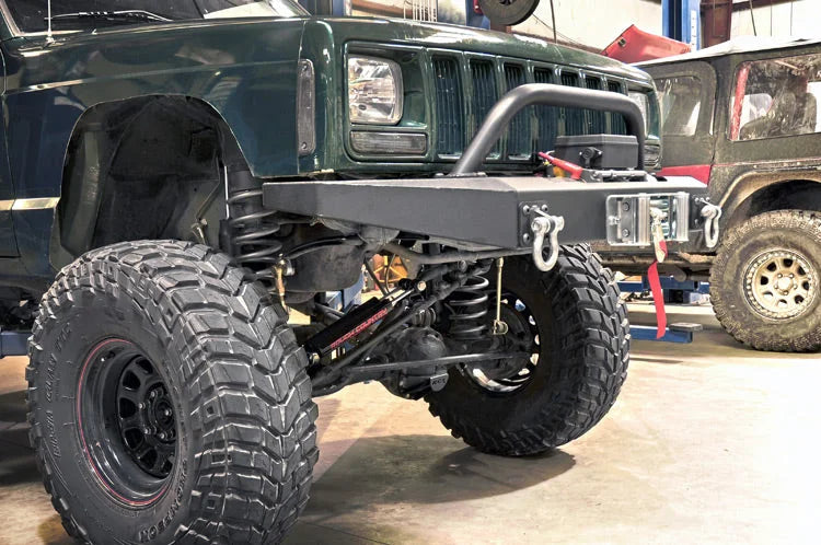 Rough Country Bumper Light Mount Bar | Jeep Cherokee XJ 2WD/4WD (1984-2001) 1056 - Installation View