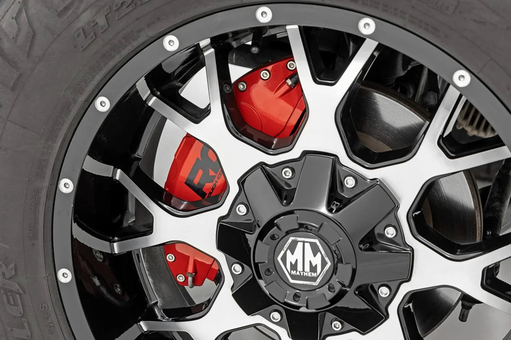 Rough Country Caliper Covers | Front and Rear | Red | Ford F-250/F-350 Super Duty (23-26) - Side View