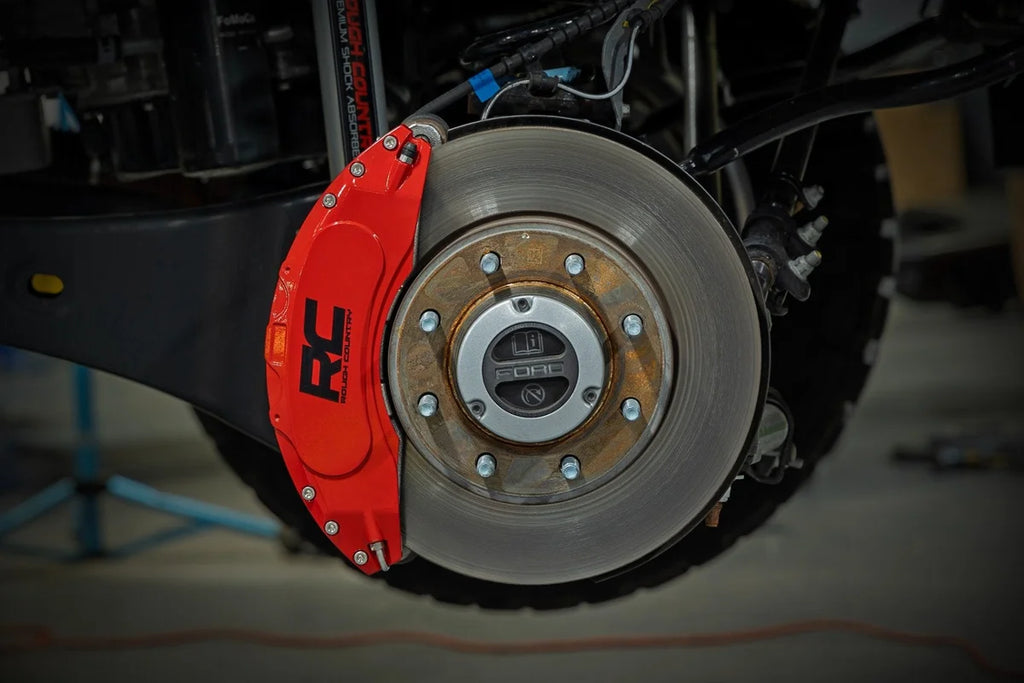 Rough Country Caliper Covers | Front and Rear | Red | Ford F-250/F-350 Super Duty (23-26) - Additional View 6