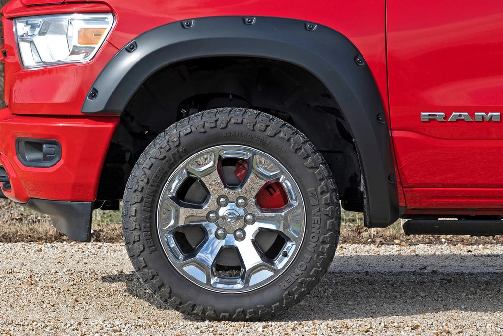 Rough Country Caliper Covers | Front and Rear | Red | Ram 1500 2WD/4WD (2019-2025) 71148A - Additional View 5