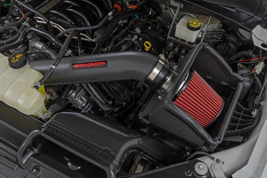 Rough Country Cold Air Intake Kit | 5.0L | Ford  F-150 2WD/4WD (2021-2025) - Side View