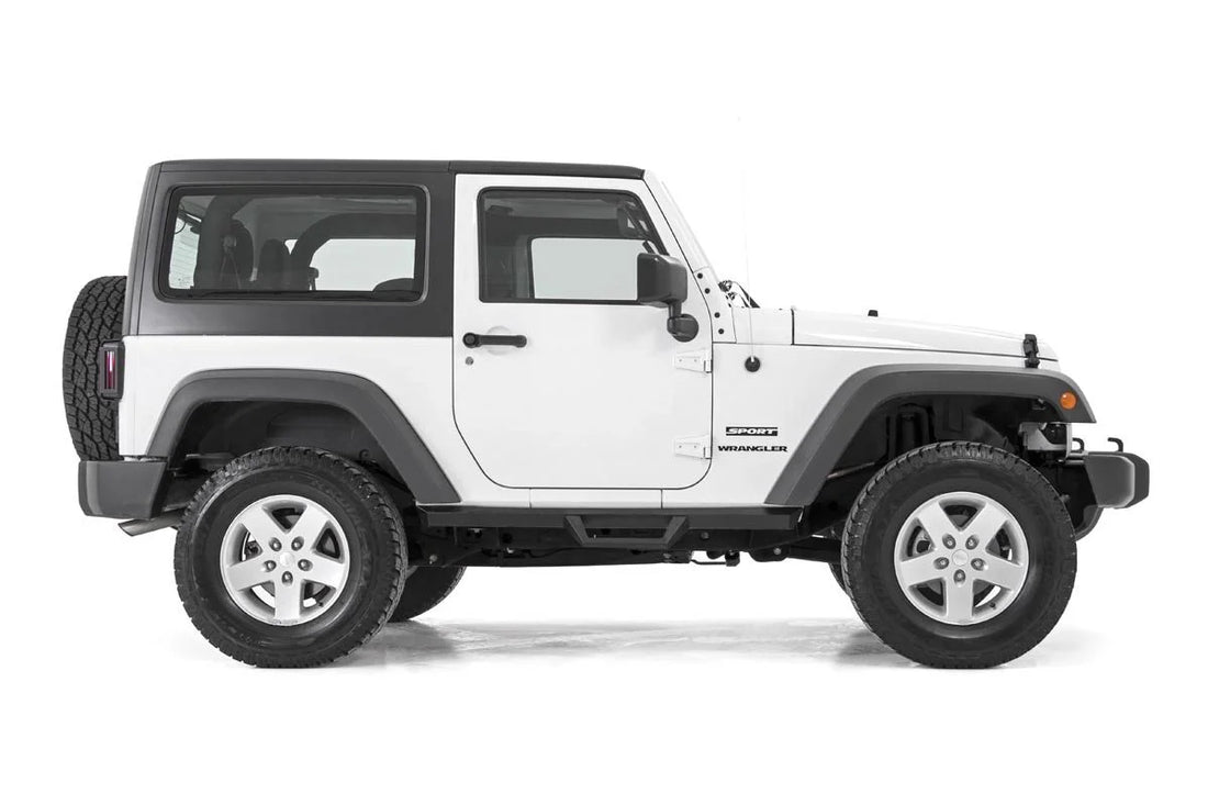 Rough Country Contoured Drop Steps | 2 Door | Jeep Wrangler JK 4WD (2007-2018) 90763 - Back View