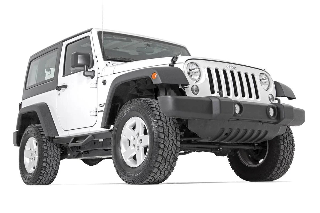 Rough Country Contoured Drop Steps | 2 Door | Jeep Wrangler JK 4WD (2007-2018) 90763 - Installation View