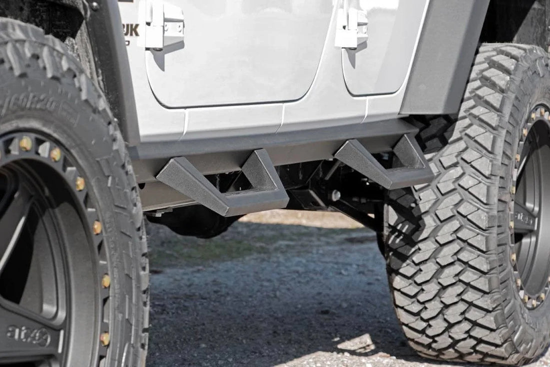 Rough Country Contoured Drop Steps | 4 Door | Jeep Wrangler Unlimited 2WD/4WD (2007-2018) 90765B - Additional View 6