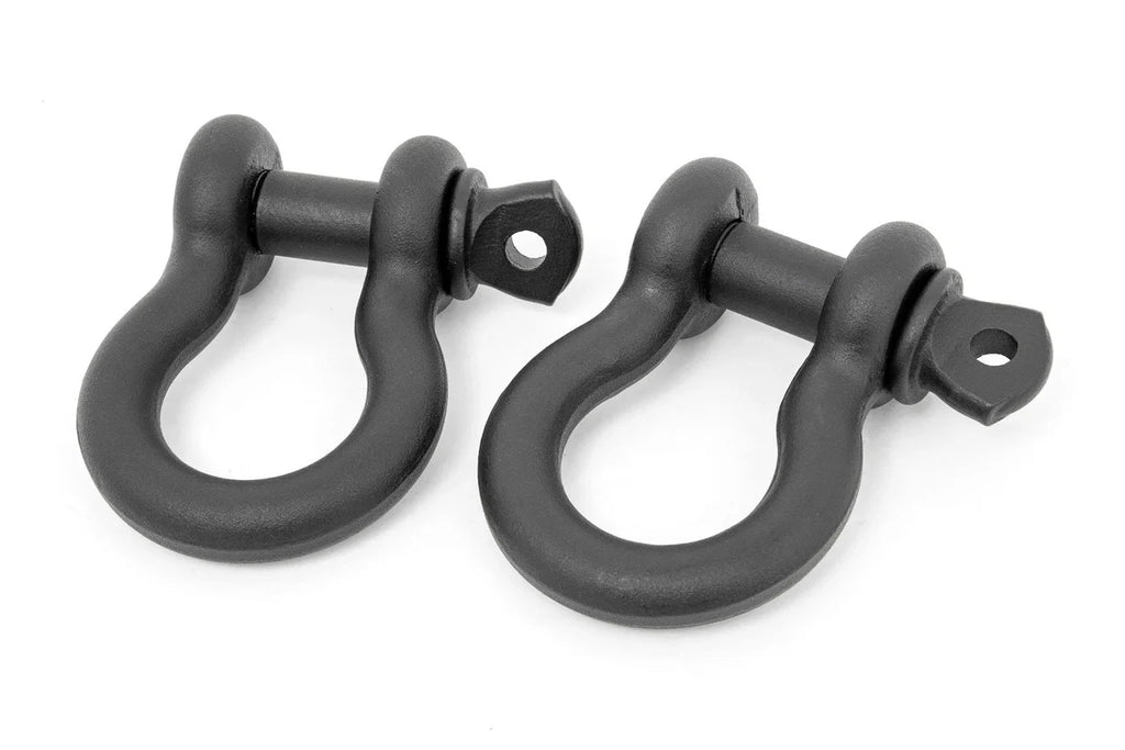 Rough Country D Ring Shackles | Cast | 3/4" Pin | Pair | Black RS121