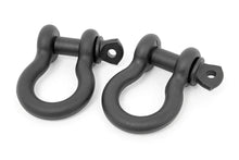 Load image into Gallery viewer, Rough Country D Ring Shackles | Cast | 3/4" Pin | Pair | Black RS121