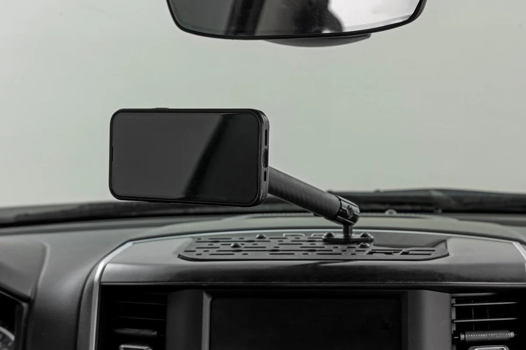 Rough Country Dash Mount | 8" Mag Safe Mount Kit | 12in Screen | Ram 1500 4WD (2019-2024) - Side View