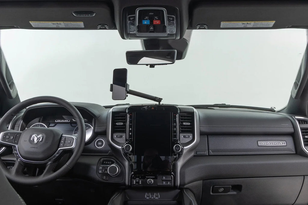 Rough Country Dash Mount | 8" Non-Mag Safe Mount Kit | 12in Screen | Ram 1500 4WD (2019-2024) - Installation View