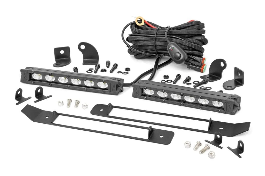 Rough Country Dual 6in LED Grille Kit | Black Slimline | Ram 1500 2WD/4WD (2019-2024) 70783 - Kit Contents