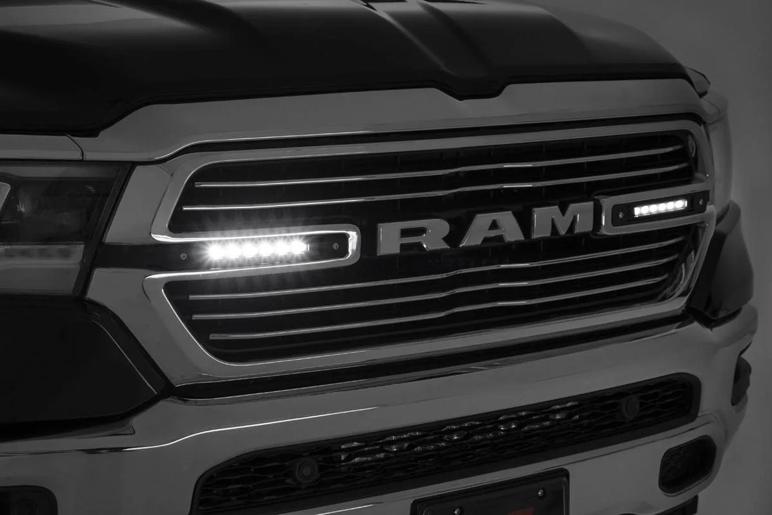 Rough Country Dual 6in LED Grille Kit | Chrome Slimline | Ram 1500 2WD/4WD (2019-2024) 70784 - Back View