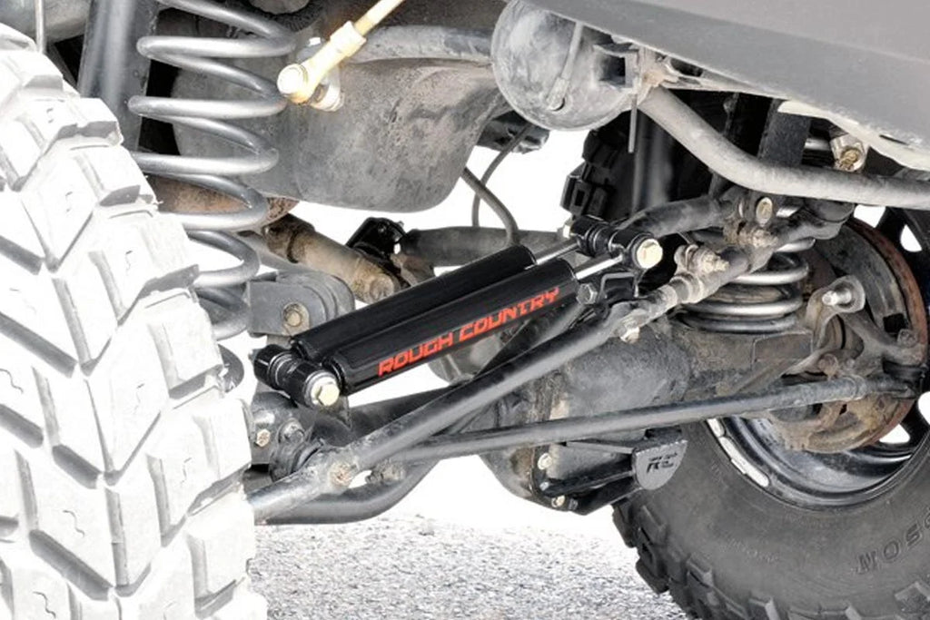 Rough Country Dual Steering Stabilizer | 2.5-6.5 Inch Lift | Jeep Cherokee XJ/Comanche MJ/Wrangler TJ 87308 - Installation...