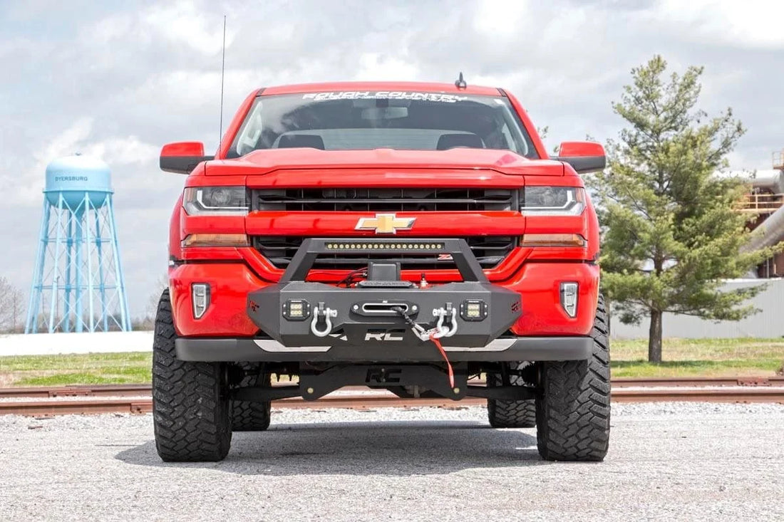 Rough Country EXO Winch Mount Kit | Chevy Silverado 1500 2WD/4WD (2007-2018 & Classic) 10761 - Installation View