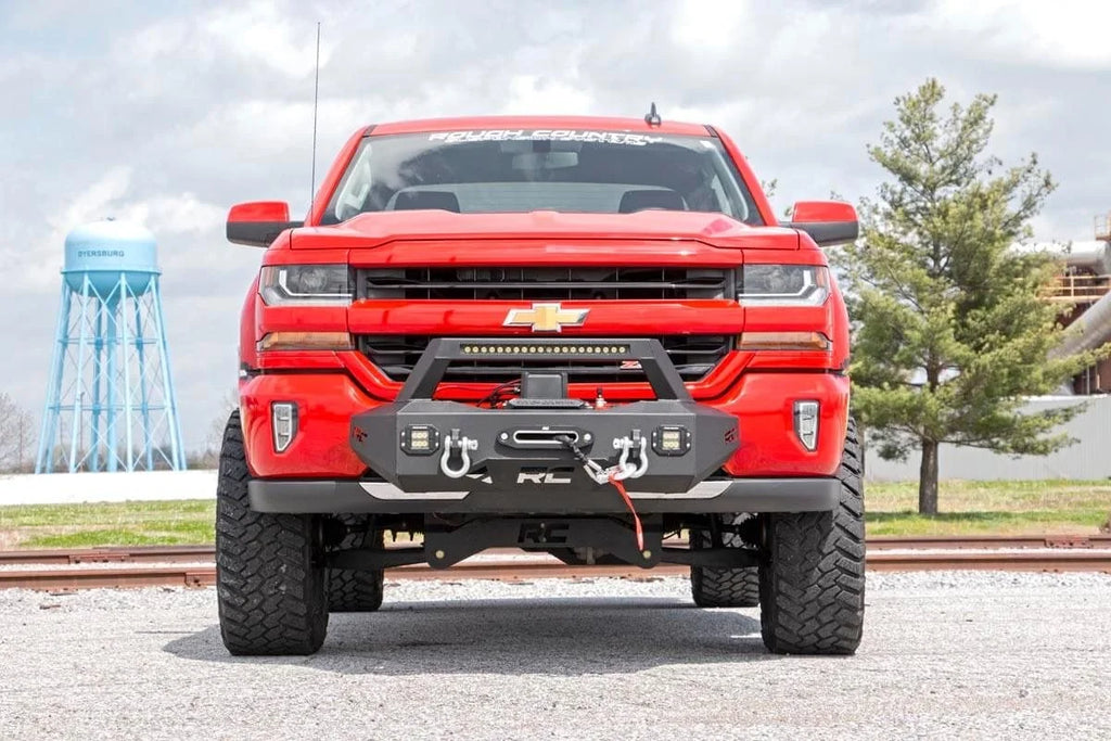 Rough Country EXO Winch Mount Kit | Chevy Silverado 1500 2WD/4WD (2007-2018 & Classic) 10761 - Installation View