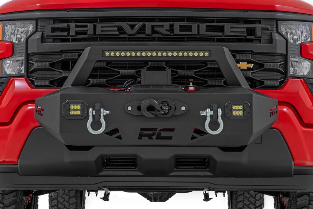 Rough Country EXO Winch Mount Kit | Chevy Silverado 1500 2WD/4WD (2019-2026) - Installation View