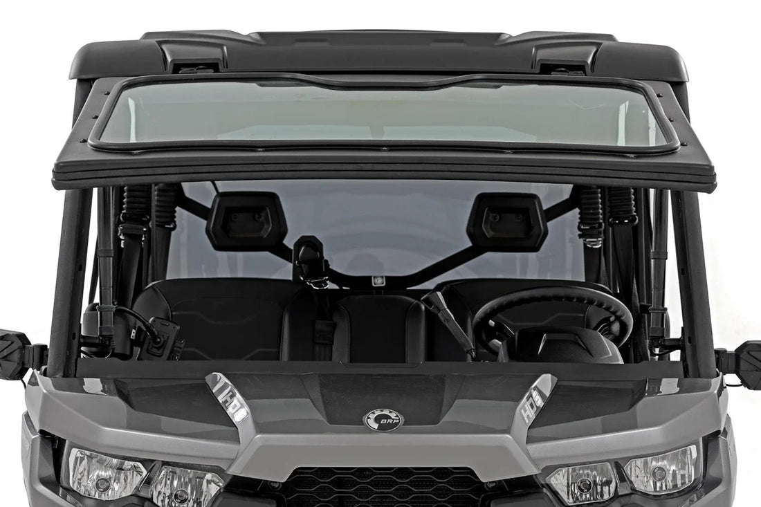 Rough Country Electric Tilt Windshield | Glass | Can-Am Defender HD 8/HD 9/HD 10 - Back View