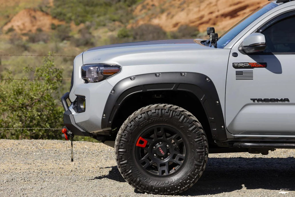 Rough Country Fender Flares | Defender | 040 Super White | Toyota Tacoma 2WD/4WD (16-23) A-T11621-O4O - Back View