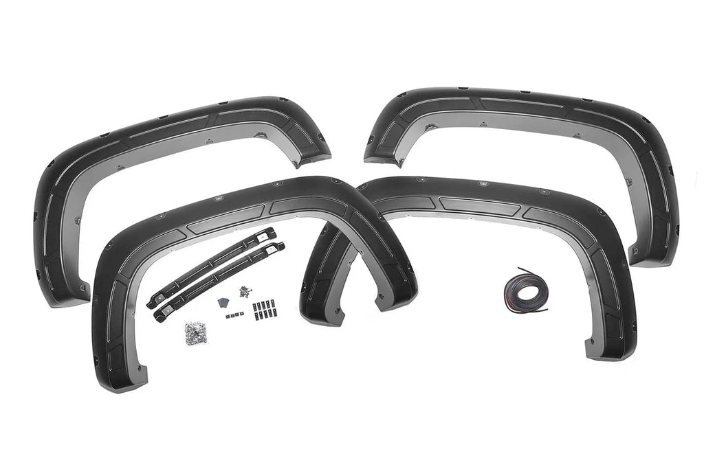 Rough Country Fender Flares | Defender | GBA Black | Chevy Silverado 2500 HD/3500 HD (20-24) A-C12011-GBA