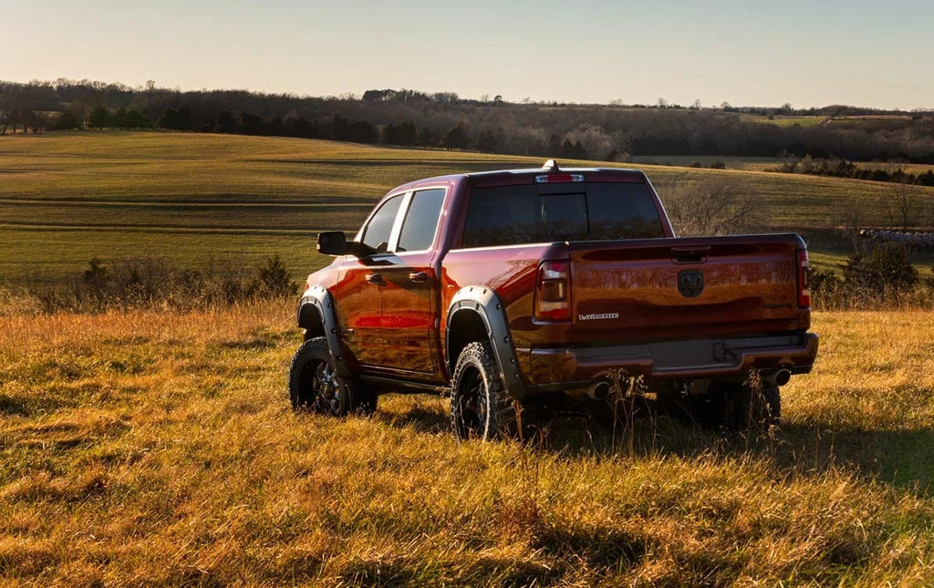 Rough Country Fender Flares | Defender | PS2 Bright Silver | Ram 1500 2WD/4WD (2019-2024) A-D10914-PS2 - Back View