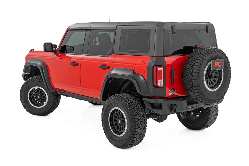 Rough Country Fender Flares | JS Iconic Siver | Ford Bronco 4WD (2021-2025) O-F12124-JS - Back View