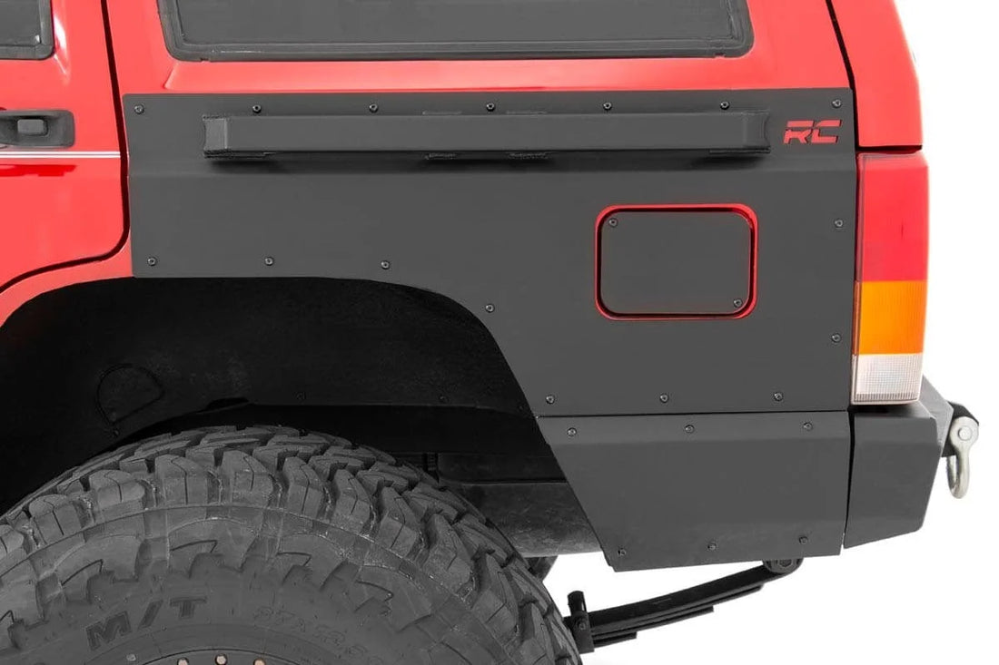 Rough Country Fender & Quarter Panel Armor | Rear | Combo | Jeep Cherokee XJ 2WD/4WD (84-96) 10578 - Side View