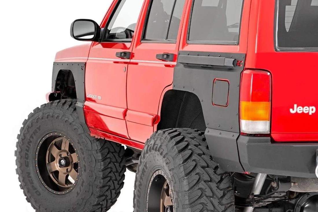 Rough Country Fender & Quarter Panel Armor | Rear | Combo | Jeep Cherokee XJ 2WD/4WD (84-96) 10578 - Back View