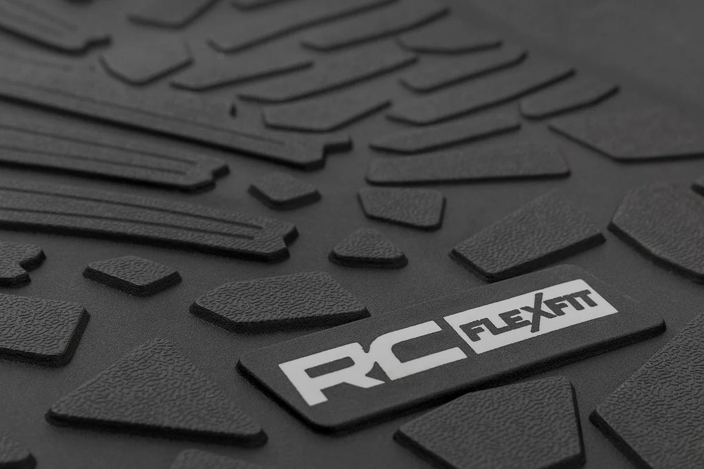 Rough Country Flex Fit Floor Mats | FR | 4 Door | Jeep Wrangler Unlimited 4WD (2018-2026) - Fitment View
