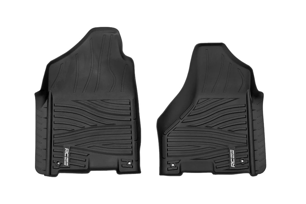 Rough Country Flex-Fit Floor Mats | FR | Crew Cab | Ram 1500 2WD/4WD (2012-2018 & Classic) - Front View