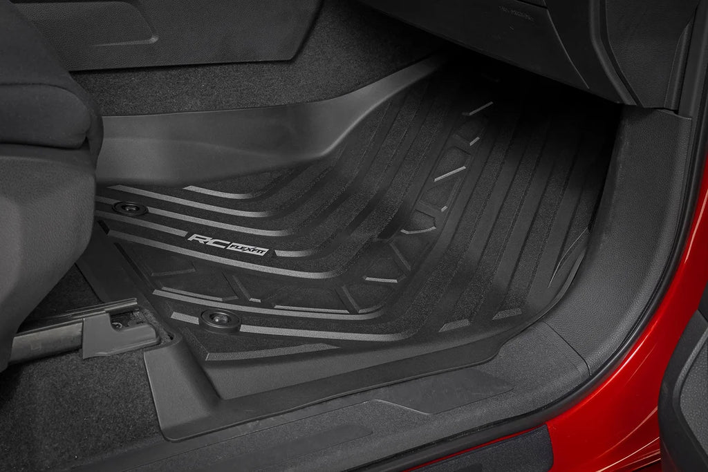 Rough Country Flex-Fit Floor Mats | FR | CrewMax | Toyota Tundra 2WD/4WD (2022-2026) - Installation View