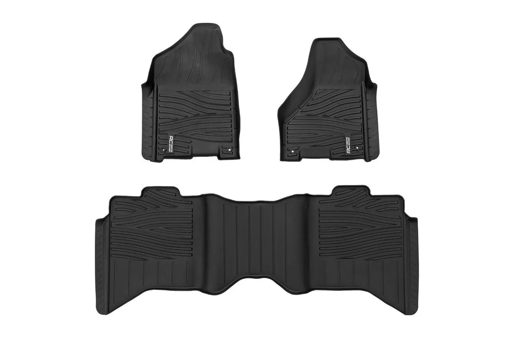 Rough Country Flex-Fit Floor Mats | FR & RR | Crew Cab | Ram 1500 2WD/4WD (2012-2018 & Classic) - Fitment View
