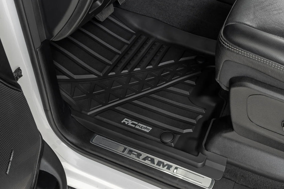 Rough Country Flex-Fit Floor Mats | FR & RR | Crew | Ram 1500 (19-24)/1500 TRX (21-24) FF-31422 - Side View