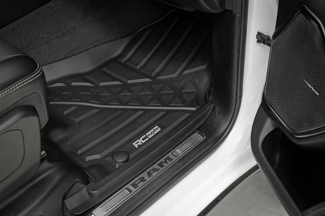 Rough Country Flex-Fit Floor Mats | FR & RR | Crew | Ram 1500 (19-24)/1500 TRX (21-24) FF-31422 - Back View
