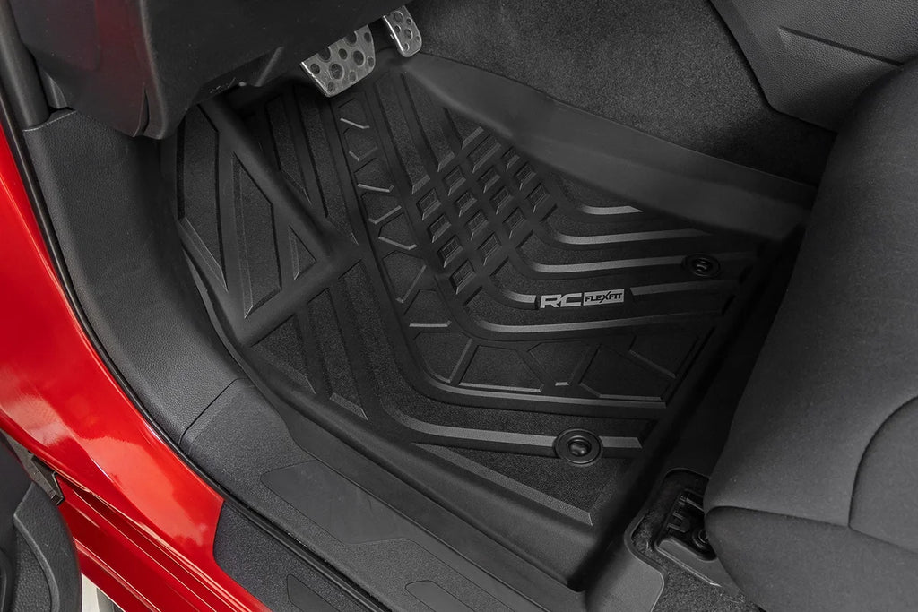 Rough Country Flex-Fit Floor Mats | FR & RR | CrewMax | Toyota Tundra 2WD/4WD (2022-2026) - Installation View