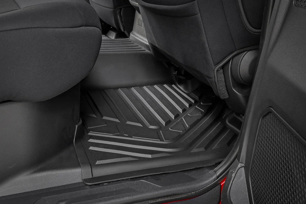 Rough Country Flex-Fit Floor Mats | FR & RR | CrewMax | Toyota Tundra 2WD/4WD (2022-2026) - Installation View
