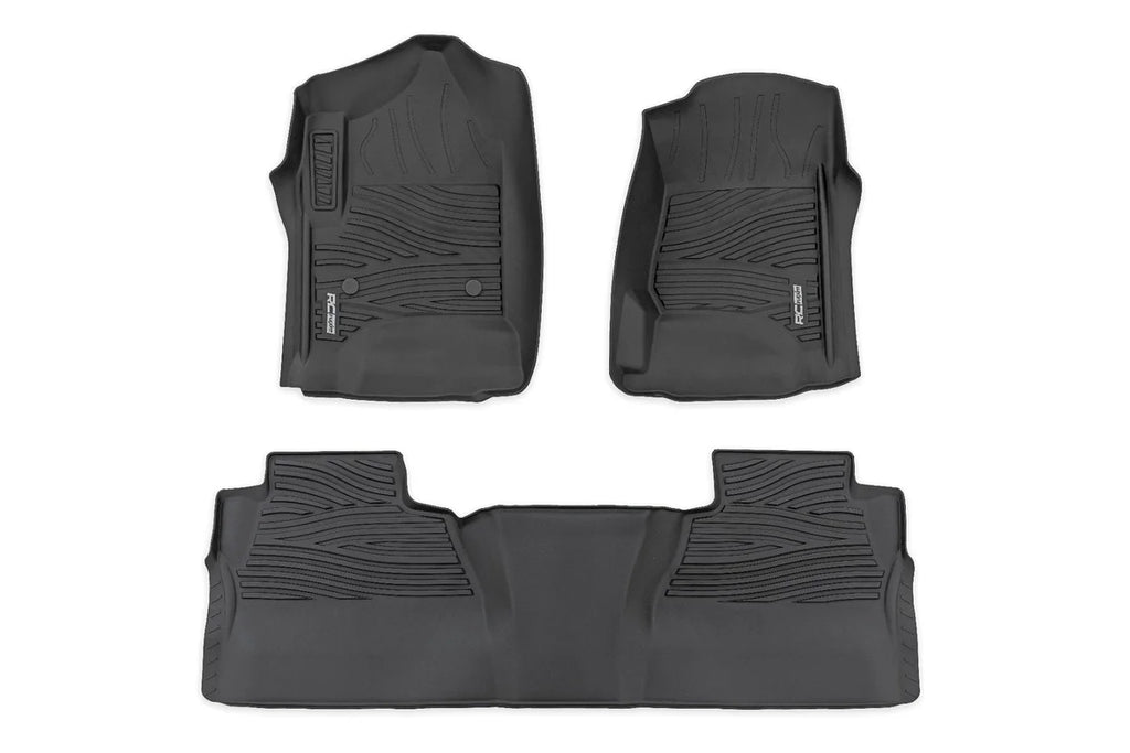 Rough Country Flex-Fit Floor Mats | FR & RR | FR Bucket | Crew | Chevy/GMC 1500/2500HD/3500HD 2WD/4WD - Fitment View