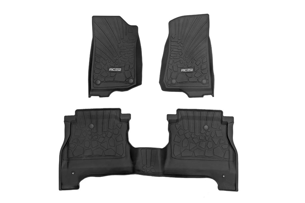 Rough Country Flex-Fit Floor Mats | FR & RR | RR Lockable | Jeep Gladiator JT 4WD (20-25) - Fitment View