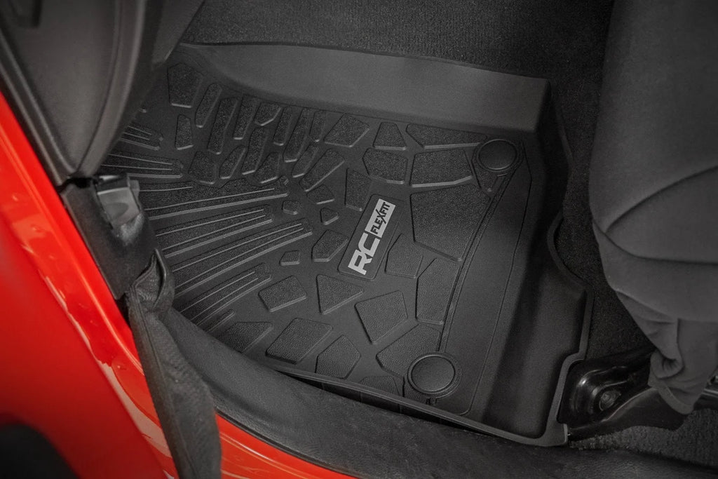 Rough Country Flex-Fit Floor Mats | FR & RR | RR Lockable | Jeep Gladiator JT 4WD (20-25) - Side View