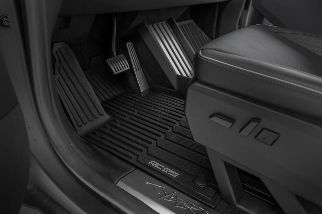 Rough Country Flex-Fit Floor Mats | FR & RR | Tesla /Cybertruck 4WD (2024-2025) FF-71502 - Side View