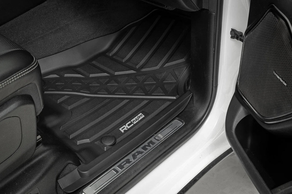 Rough Country Flex-Fit Floor Mats | Front | Crew | Ram 1500 (19-24)/1500 TRX (21-24) - Back View