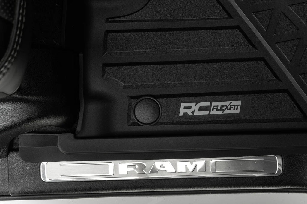 Rough Country Flex-Fit Floor Mats | Front | Crew | Ram 1500 (19-24)/1500 TRX (21-24) - Additional View 5