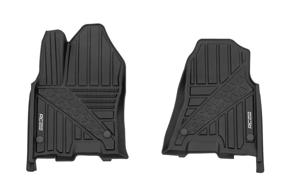 Rough Country Flex-Fit Floor Mats | Front | Crew | Ram 1500 2WD/4WD (2025-2026) - Front View
