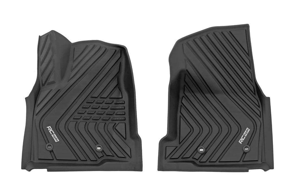 Rough Country Flex Fit Floor Mats | Front | Crew | Toyota Tacoma 2WD/4WD (2024-2026) - Front View