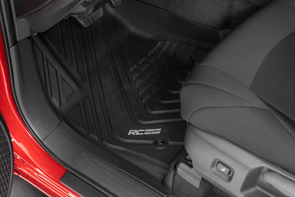 Rough Country Flex Fit Floor Mats | Front | Crew | Toyota Tacoma 2WD/4WD (2024-2026) - Side View