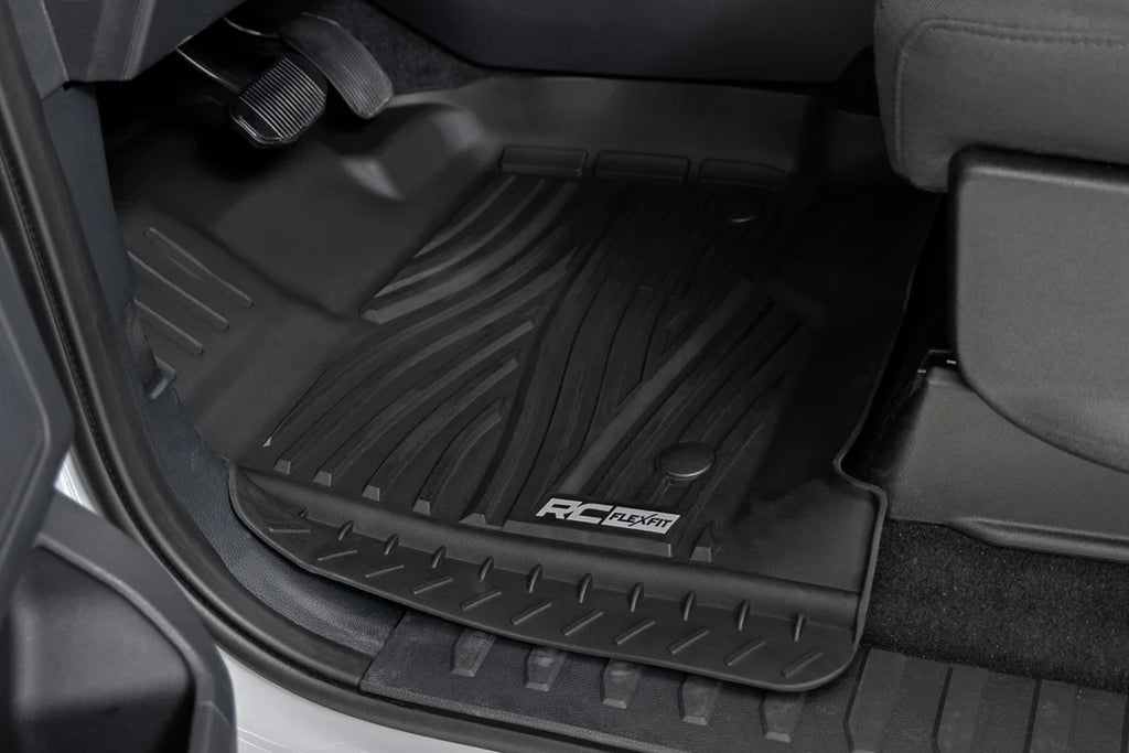 Rough Country Flex-Fit Floor Mats | Front | Ford F-150 (15-25)/F-150 Lightning (22-25)/Raptor (17-25) - Side View