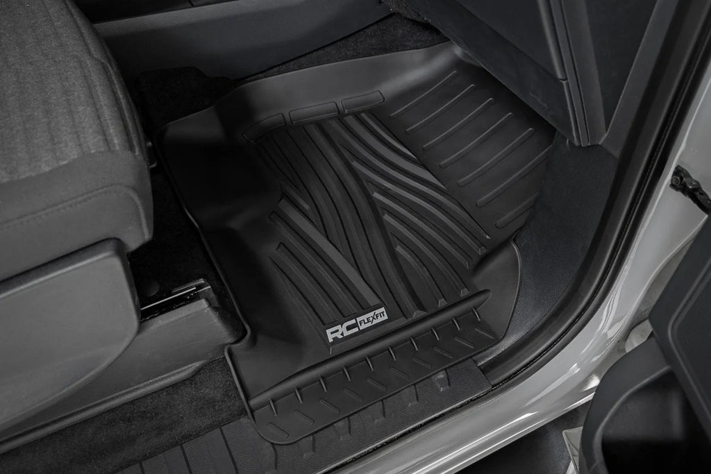 Rough Country Flex-Fit Floor Mats | Front | Ford F-150 (15-25)/F-150 Lightning (22-25)/Raptor (17-25) - Back View
