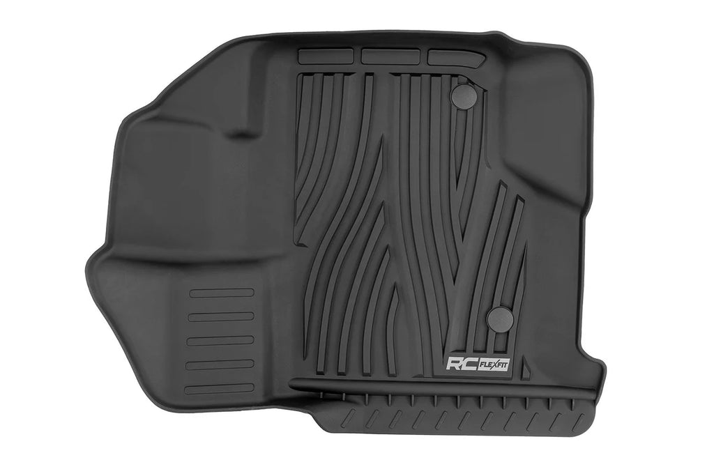 Rough Country Flex-Fit Floor Mats | Front | Ford F-150 (15-25)/F-150 Lightning (22-25)/Raptor (17-25) - Fitment View