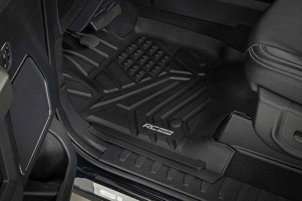 Rough Country Flex-Fit Floor Mats | Front | Ford F-250/F-350 Super Duty 2WD/4WD (2017-2026) - Side View
